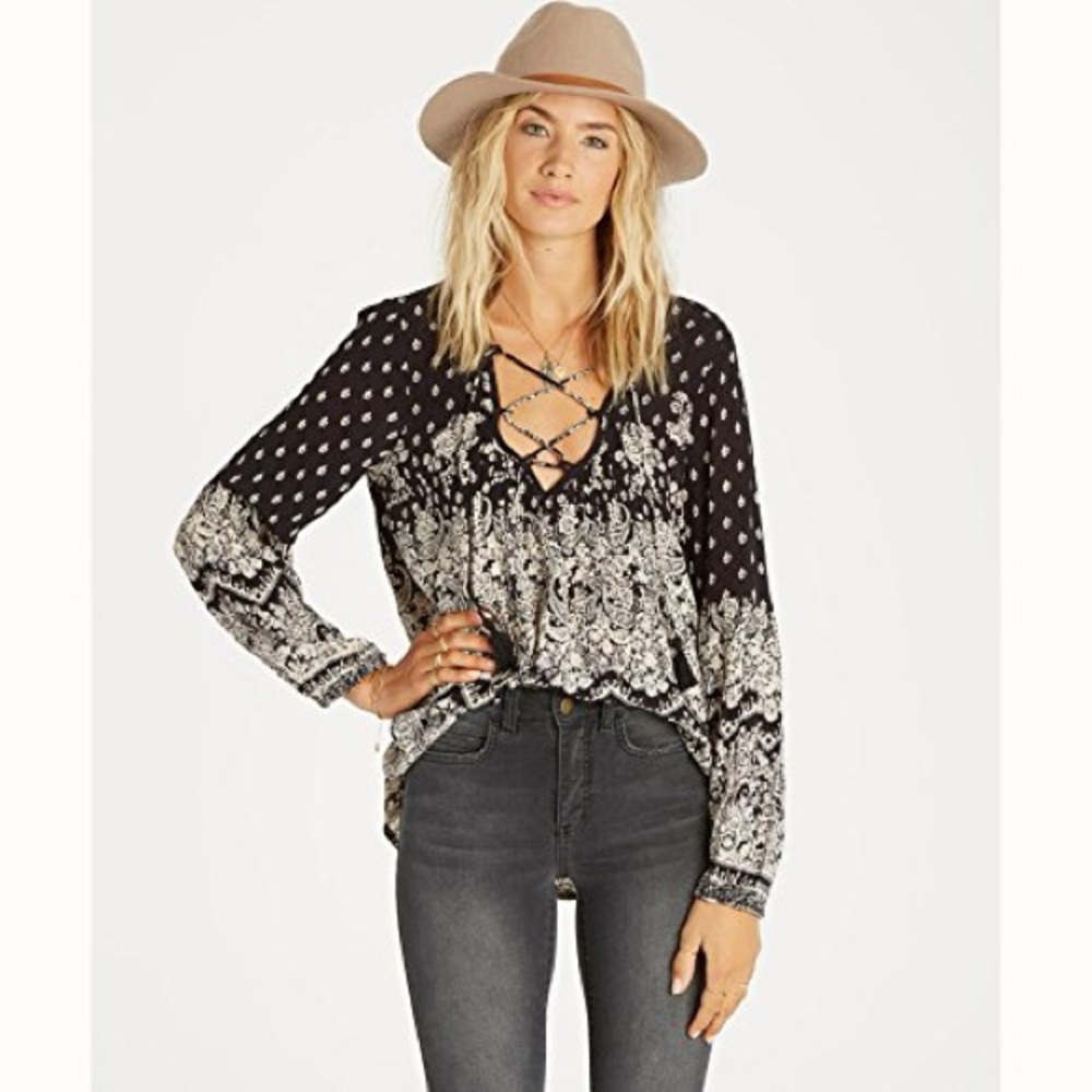 | billabong • just a dream woven peasant blouse • small |